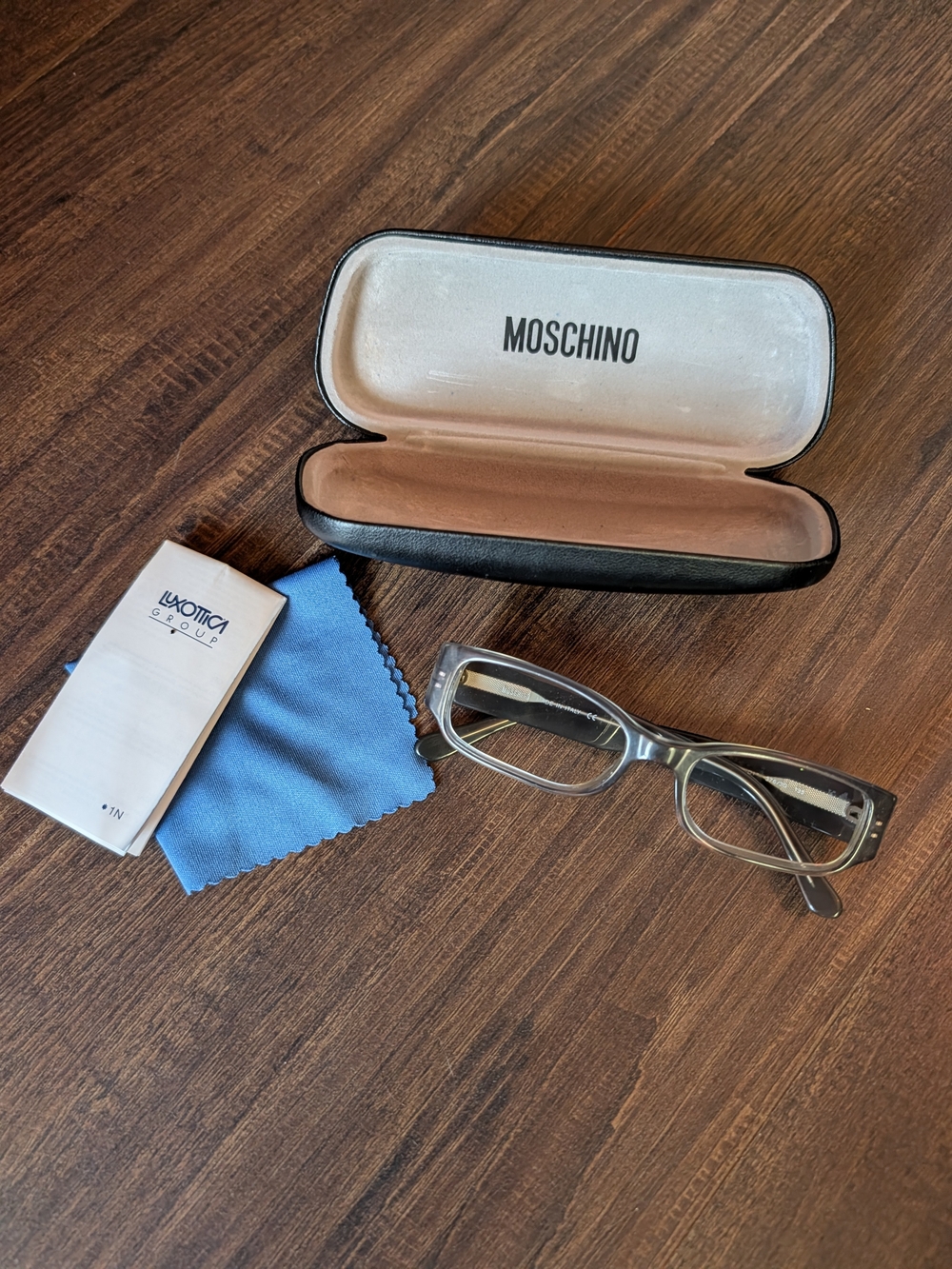 MOSCHINO Made in Italy Purple/Gray Acetate Glasses Sunglasses W Case
